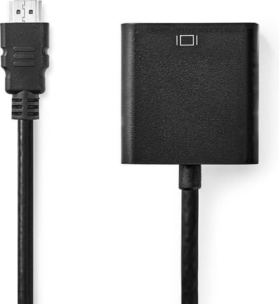 HDMI Kabel - HDMI Connector - VGA Female 15p / 3,5 mm Female - 1080p - Vernikkeld - 0.20 m - Recht - PVC - Zwart - Envelop