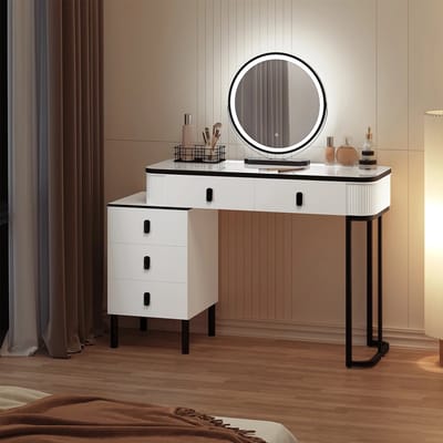 Solayne Make up tafel - Kaptafel - Make up tafel met spiegel - Toilettafel - Make up tafel kind - Met LEDverlichting - 100x40x126cm