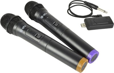 QTX U-Mic dubbele draadloze USB microfoon UHF 863.2 Mhz + 864.8 MHz