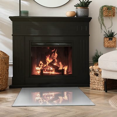 Coloray Vloerplaat Houtkachel - Plaat voor Onder Kachel - 80 cm x 60 cm - Kachel Vloerplaat - Grijs Vloerplaat Kachel - Verwarmingsaccessoires - Vloerplaat Openhaard - Houtkachel Accessoires - Vloerplaat Voor Kachel
