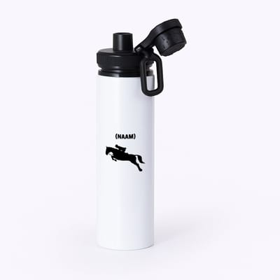 Hacebo® - Paardrijden met eigen naam waterfles met draaidop zwart - Paardrijden - Paardrijder - Sport - water fles - 850ML
