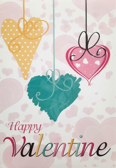 1 Wenskaart - Valentijnskaart - Happy Valentine - 12 x 17 cm - Val-005