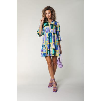 Colourful Rebel Summer Scenery Ruffle Dress Multicolor Size: S | Shirt Dresses Outlet | Dames |
