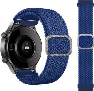 Nylon bandje - geschikt voor Samsung Galaxy Watch 7 / Watch FE / Watch 6 / Watch 6 Classic / Watch 5 / Watch 5 Pro / Watch 4 / Watch 4 Classic / Watch 3 41 mm / Watch 42 mm / Active / Active 2 - blauw