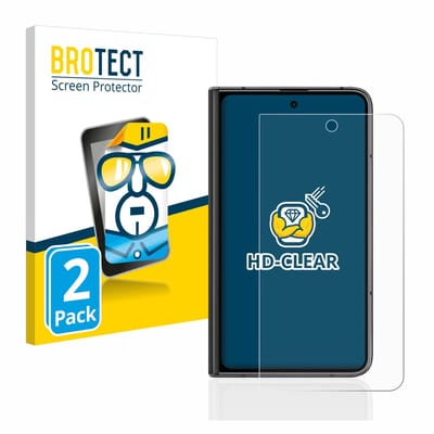 BROTECT - Screenprotector voor Google Pixel Fold (Extern Beeldscherm) - Folie Beschermfolie transparant 2 Stuks