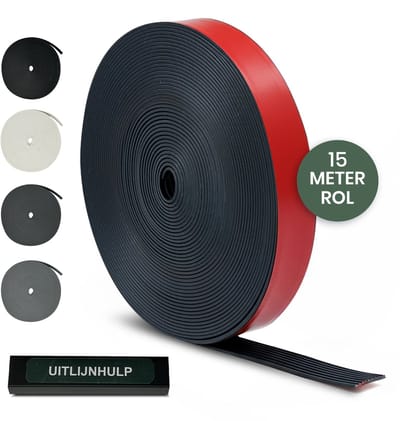 STACK® Antislip Trapstrip - 15 Meter Rol - Zwart - 28mm Breed - Antislip Tape Trap - Trapprofiel - Trapstrips - Incl. Uitlijnhulp - Voor Binnen Trap