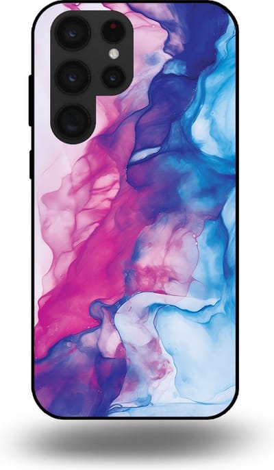 Smartphonica Telefoonhoesje Geschikt voor Samsung Galaxy S22 Ultra met Roze Blauw Marmer Opdruk - TPU Backcover Case Rose Blue Marble Design geschikt voor Samsung Galaxy S22 Ultra