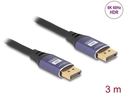 Delock DisplayPort Cable 8K 60 Hz 3 m lila metal