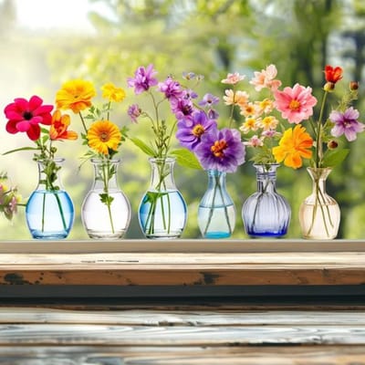 Raamstickers met boeketten bloemen - 30*60cm - Raamstickers - met bloemen - Herbruikbaar - Leuke raamstickers met bloemen voor de lente en zomer - Glazen ramen - Zelfklevend - Statisch hechtend