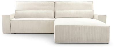 Hoekbank met Slaapfunctie - 297 x 200 x 85 cm - Comfortabele en Stijlvolle Familiebank - DENVER L - Poso 38 Wit