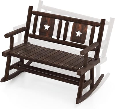 Schommelbank 2-zits - Balkon schommel - Buiten ontspannen - Ergonomisch comfort - 111 x 85 x 89 cm - Rustiek Bruin