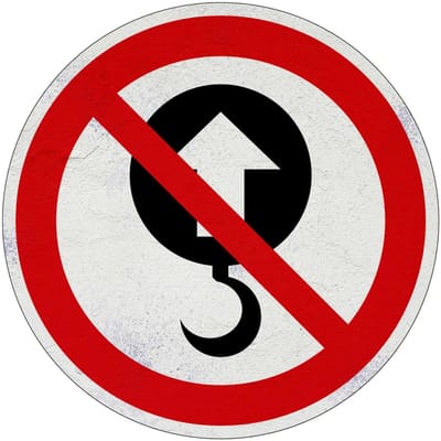 Niet hijsen verbodsbord | Sign Again materiaal | 10 cm