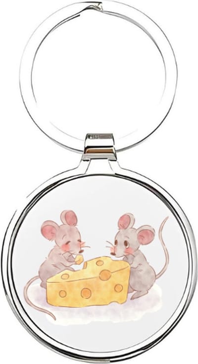 Akyol - Muizen Sleutelhanger - muis - dierenliefhebbers - knaagdier - huisdier - rat - hamster - dieren sleutelhanger - cadeau voor dierenliefhebbers - mouse - knaagdieren - 4 x 7,5 CM