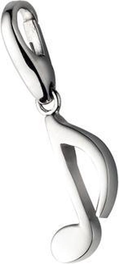 Charm | bedel | muzieknoot | zilver | karabijn