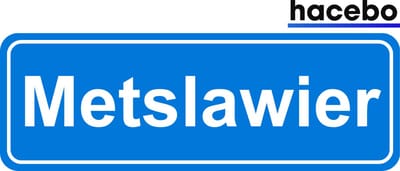 Hacebo - Plaatsnaam Sticker - 29x10 CM - Metslawier sticker - Verkeersborden sticker - grappige cadeaus - Metslawier
