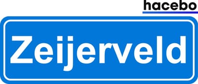 Hacebo - Plaatsnaam Sticker - 29x10 CM - Zeijerveld sticker - Verkeersborden sticker - grappige cadeaus - Zeijerveld