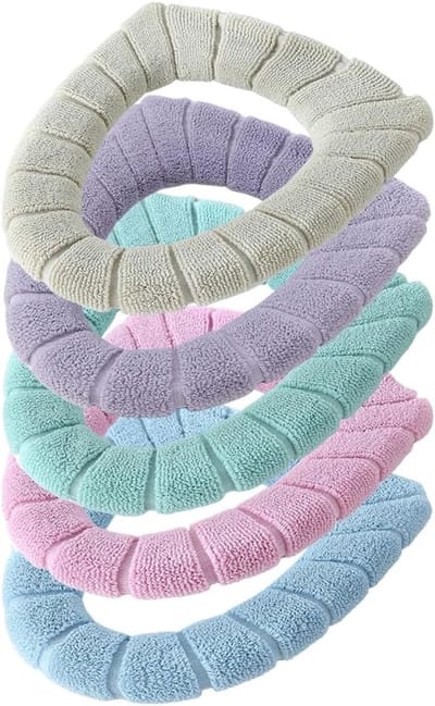 5 stuks - toiletbrilhoezen - voor de badkamer , zachte , dikke , warme , rekbare , wasbare stoffen toiletbrilhoezen - wcbrilhoes - universele toiletbril hoes - WC bril cover - eenvoudige installatie