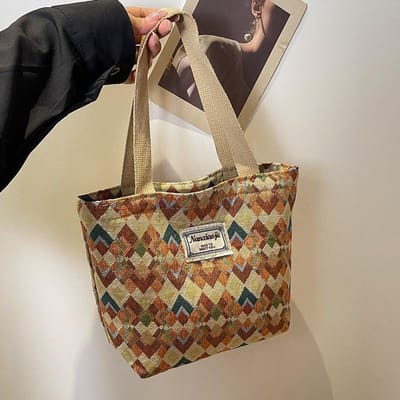 Niche Samiya Tote Bag Dames Ins Nieuwe Modieuze Canvas Tas Grote Capaciteit Pendelen Schoudertas Crossbody Tas brown