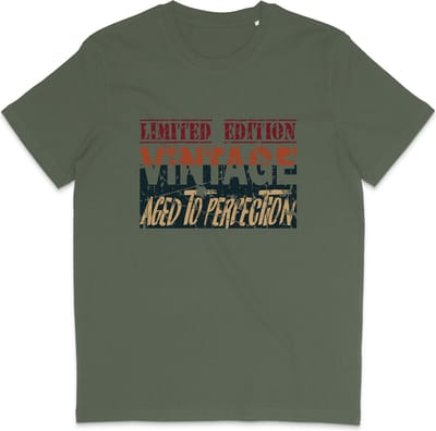 Grappig Heren en Dames T Shirt - Vintage Print Limited Edition - Khaki Groen - XS