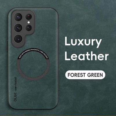 Magnetische Lederen Hoes voor Samsung Galaxy S24 Ultra S25 S20 S21 S23 S22 Note 10 20 Plus S24Ultra Draadloos Opladen Magsafe Cover for Galaxy S23