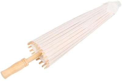 Dailygoody - Witte Papier Parasol - Handgemaakt - Ideaal voor Feest en Bruiloft - 39.5 cm - Cosplay Decoratie - Unieke Creatieve Uitstraling