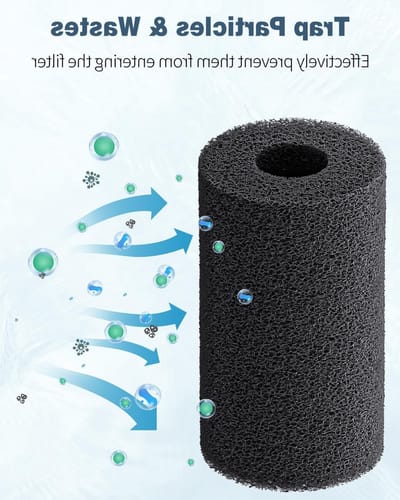 6 Stuks Aquarium Filter Sponzen - Hoge Dichtheid Pre-Filter Sponzen voor Vis en Garnalen, 2cm I.D. Anti-Suctie Schuim voor Optimale Filtratie