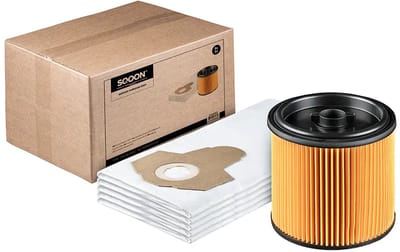 SQOON® Serviceset geschikt voor Parkside PNTS 1250/1300/1400 stofzuigers - Gelijk aan origineel - Ideaal voor het vervangen van stofzakken en filter in nat- en droogzuigers