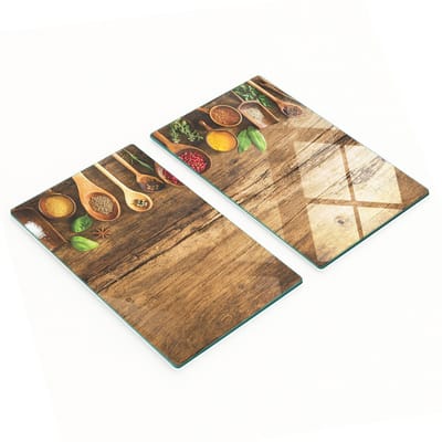 Decoratieve glazen snij- en serveerplanken voor kruiden en hout, 2x30x52 cm