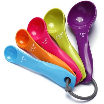5 stuks Stijl Keuken Colourworks Maatlepels Lepel Kopje Bakgerei Set Kit veelkleurig