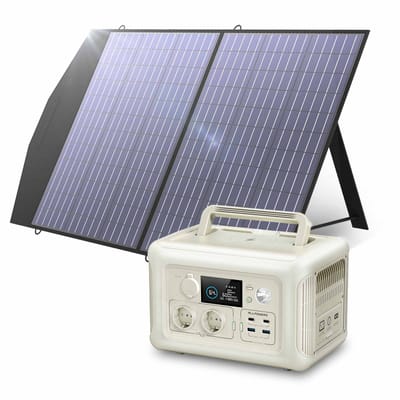 ALLPOWERS R600 Beige Draagbaar Energiestation 600W 299Wh LiFeP04 Accu - R600-Beige+SP033 200W Zonnepaneel
