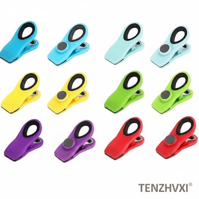 12 Stuks Sluitclips - sluitklemmen - vershoudklemmen - vershoud knijpers - Magnetische clip - Koelkastmagneetclip - vershoudknijpers - klemmetje - Stevige Afsluitclips - Snackclip - voor afsluiten voedselzakken, sluitclips voor zakjes-REWYTAZ