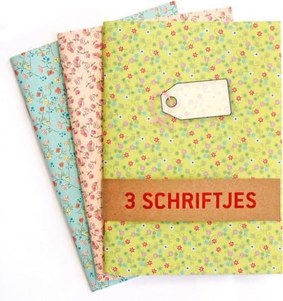 Gelinieerde A5-schriften Groen Blauw Roze - 3 stuks - gelinieerd - De Kaartenmakers