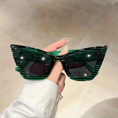 Oversized Cat Eye Stijlvolle Zonnebril Voor Vrouwen Voor Mannen Geleidelijke Kleur Jelly-vormig Montuur Bril Voor Zomer Strandfeesten gray