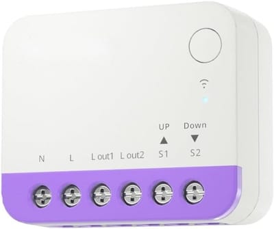 Slimme WiFi Schakelaar - Rolluik Bediening - Automatisch Huis - Traploze Positiecontrole - 86x86mm Montage - Wit