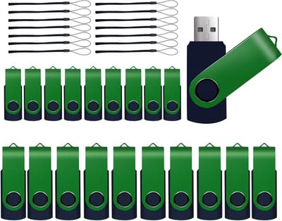 USB Sticks - Geheugensticks - Digitale Data Opslag - Draaibare Aluminium Cover - 20 Stuks 2 GB - Groen