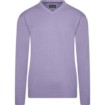 Cappuccino Italia - Heren Trui Pullover Salerno - Paars - Maat S