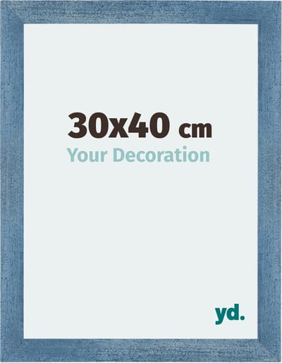 Your Decoration - Fotolijst 30x40 cm - MDF - Helder Blauw Geveegd - Mura