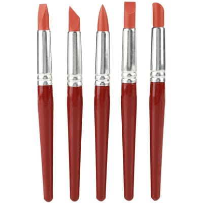 5 pièces Rouge Pointe en Caoutchouc Grande Taille Peinture pour Sculpture en Argile Poterie Façonnage Outil de Sculpture