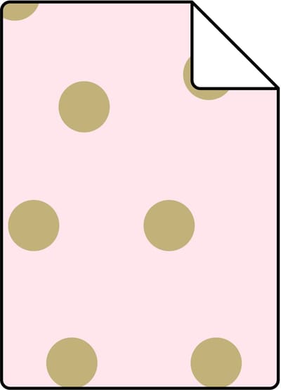 Proefstaal Origin Wallcoverings behang stippen roze en goud - 26,5 x 21 cm - 347677-S