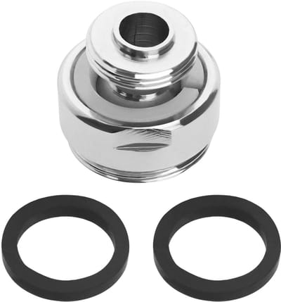 Allecto - Roterende Kraan Connector - 360 Graden Verstelbaar - Puur Koper - Mannelijke naar Buitendraad 22mm - Geschikt voor Keukenkraan - Zilver