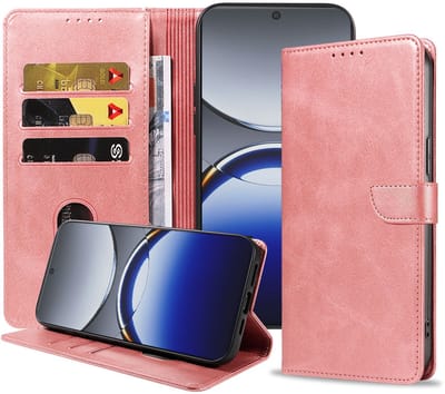 Geschikt voor Oppo Find X8 Pro Telefoonhoesje Kunstleer met Magnetisch lipje en Pasjeshouder Book Case met Klepje - Walletcase with Cardslot - Rosé Goud - Smartphonica geschikt voor Oppo Find X8 Pro