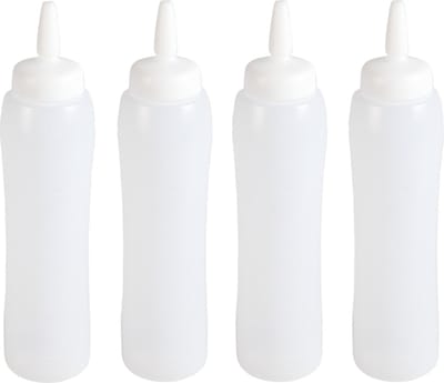 Doseerfles/sausfles - 4x - transparant - 100 cl tot 1 liter - voor sauzen en dressigs