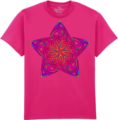 Keltische Knoop Celtic Knot Five Star Purple The Coloured House T-shirt M