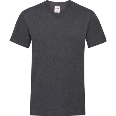 Fruit of the Loom Heren Valueweight V Neck T-shirt (Donkere Heide Grijs)
