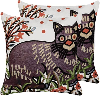 PHUSRO - Sierkussen set van 2 - Multicolor - 50 x 50 cm - Katoen