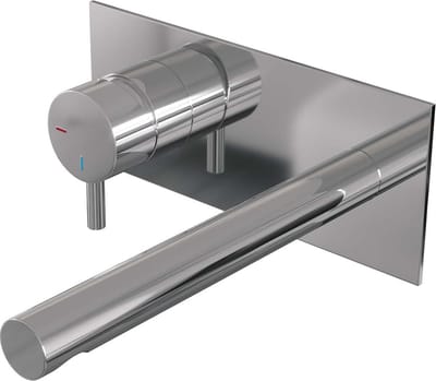 Brauer Chrome Edition inbouw wastafelmengkraan met rechte uitloop en afdekplaat model B2 chroom