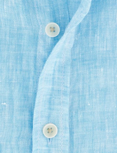 Linnen lichtblauw overhemd korte mouw Casa Moda Casual Fit
