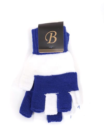 Vingerloze handschenen blauw/wit