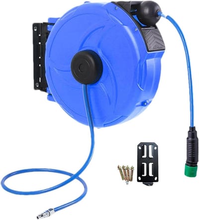 Draagbare Slanghaspel - Compacte Haspel - Tuin Bewatering - Wandmontage of Draagbaar - 12m Lengte - Meerkleurig