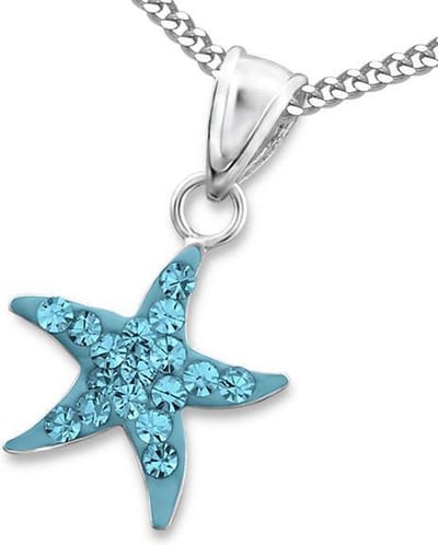Amanto Ketting Cheiro Aqua - 925 Zilver E-Coating - Zeester -Ø12mm - 38cm